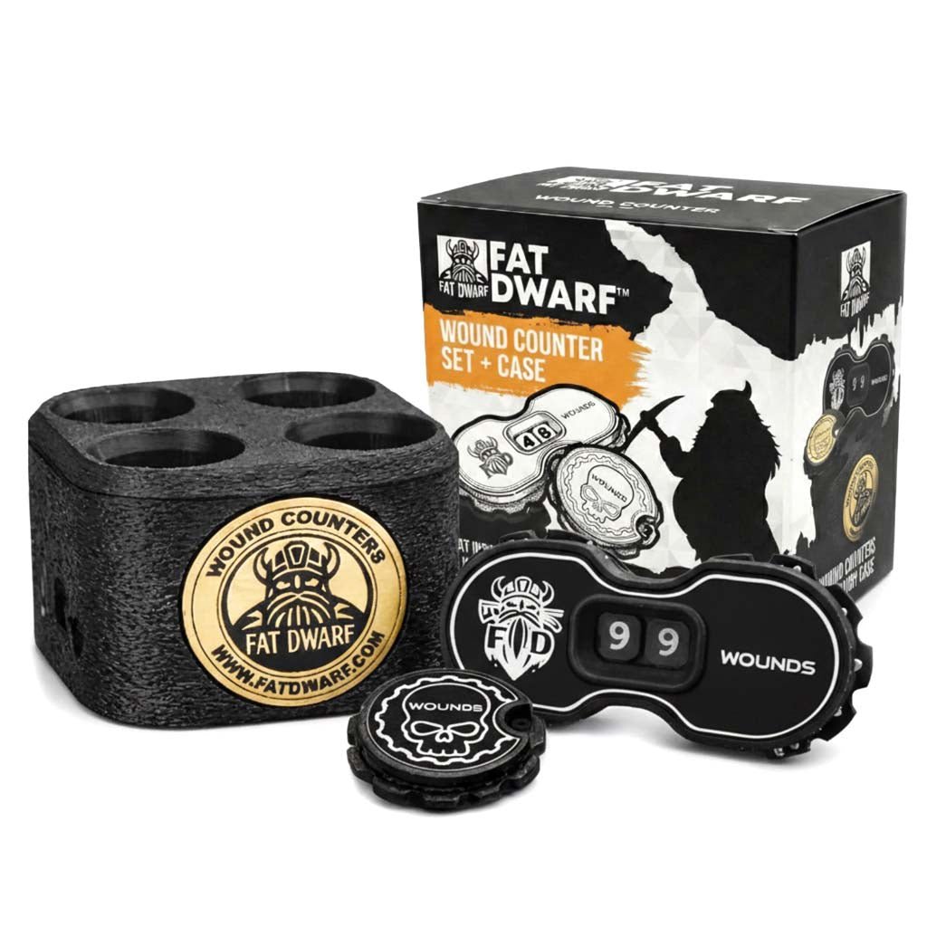 Tabletop Wound Counter Set, 12 Premium Counters - Fat Dwarf