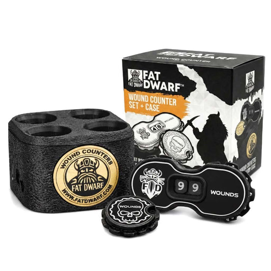 Tabletop Wound Counter Set, 12 Premium Counters - Fat Dwarf