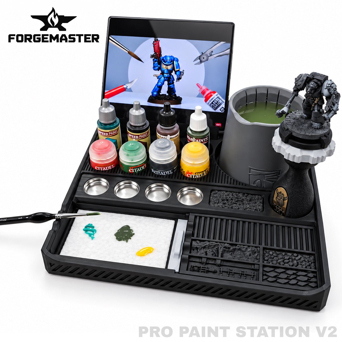 Hobby Forge PRO: Modular wet palette, Paint, Tool Station and paint handle set - Fat Dwarf